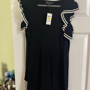 INC International Concepts Black Dress with White Trim